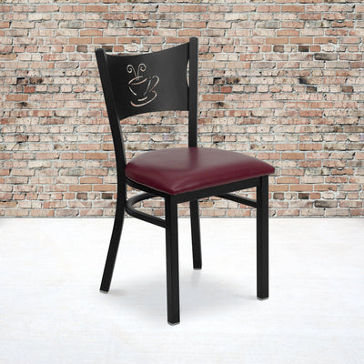 Coffee Back Metal Restaurant Chair