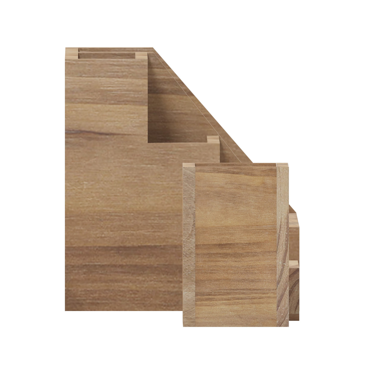 Rustic Brown |#| Rustic Brown Wooden 3 Piece Organization Set for Desktop, Tables, or Vanity