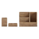 Rustic Brown |#| Rustic Brown Wooden 3 Piece Organization Set for Desktop, Tables, or Vanity