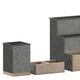 Galvanized |#| Galvanized Finish Metal and Rustic Wood 3 Piece Desktop or Vanity Organizer Set