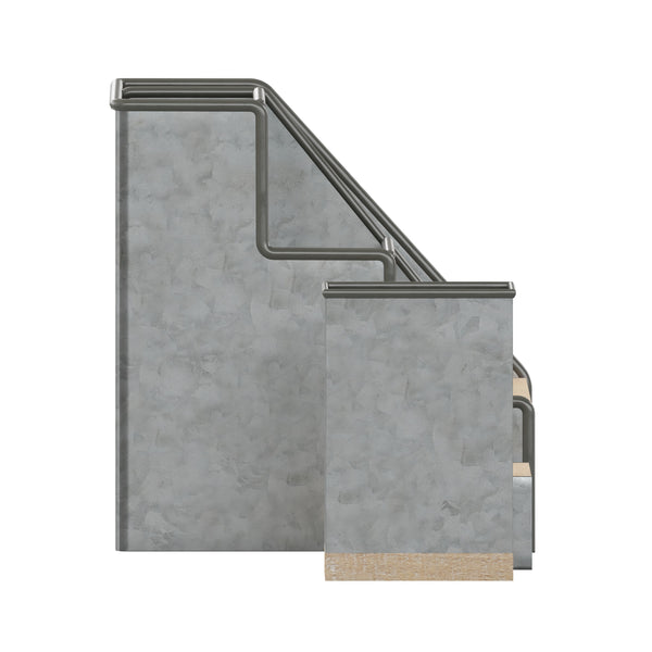 Galvanized |#| Galvanized Finish Metal and Rustic Wood 3 Piece Desktop or Vanity Organizer Set