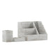 Comerford 3 Piece Metal and Wood Organizer Set For Desktop, Countertop, or Vanity