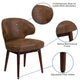 Bomber Jacket Microfiber |#| Bomber Jacket Microfiber Side Reception Chair with Walnut Legs and Curved Back