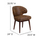 Bomber Jacket Microfiber |#| Bomber Jacket Microfiber Side Reception Chair with Walnut Legs and Curved Back