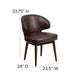 Brown LeatherSoft |#| Brown LeatherSoft Side Reception Chair with Walnut Legs - Hospitality Seating