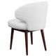 White LeatherSoft |#| White LeatherSoft Side Reception Chair with Walnut Legs - Hospitality Furniture