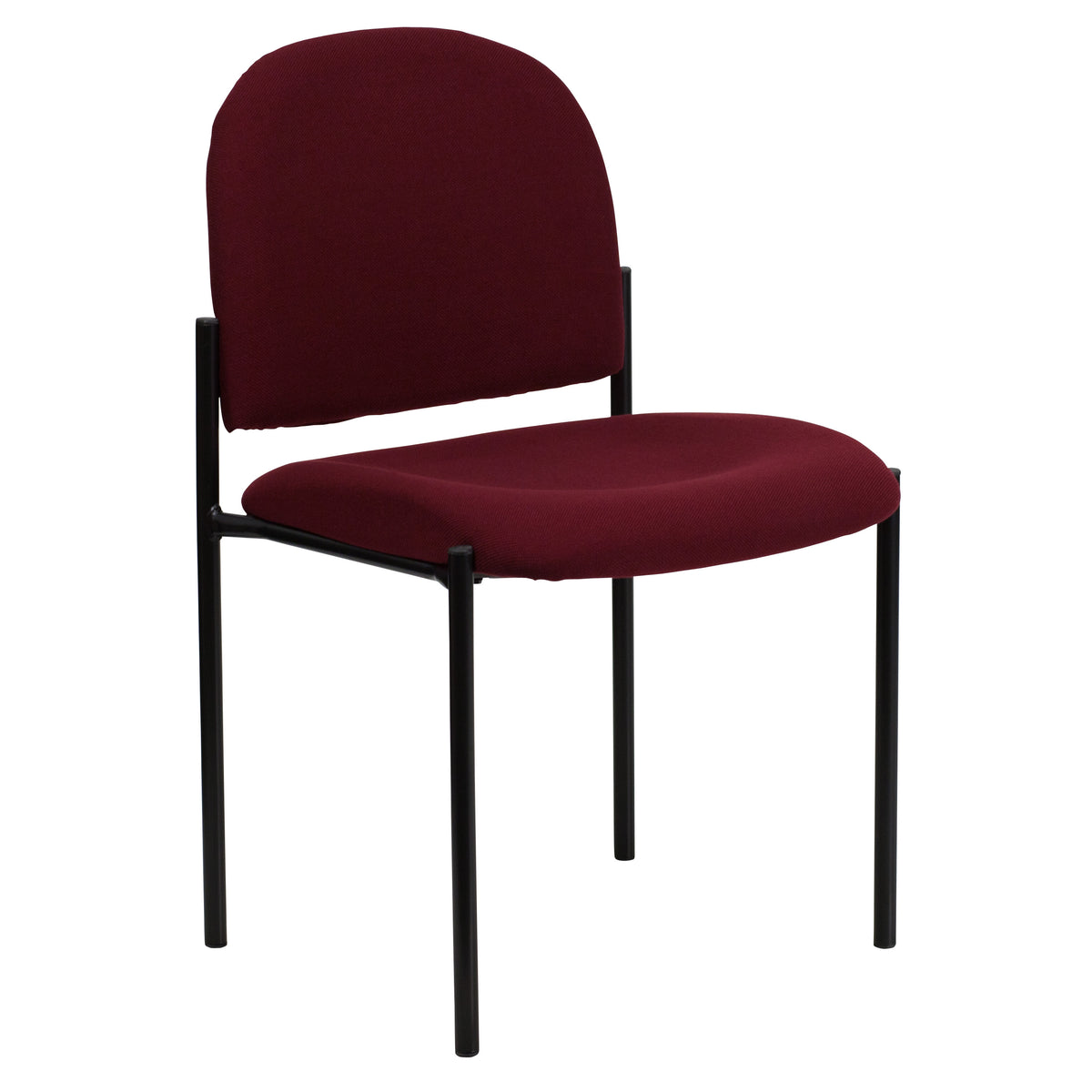 Burgundy Fabric |#| Comfort Burgundy Fabric Stackable Steel Side Reception Chair - Home Office