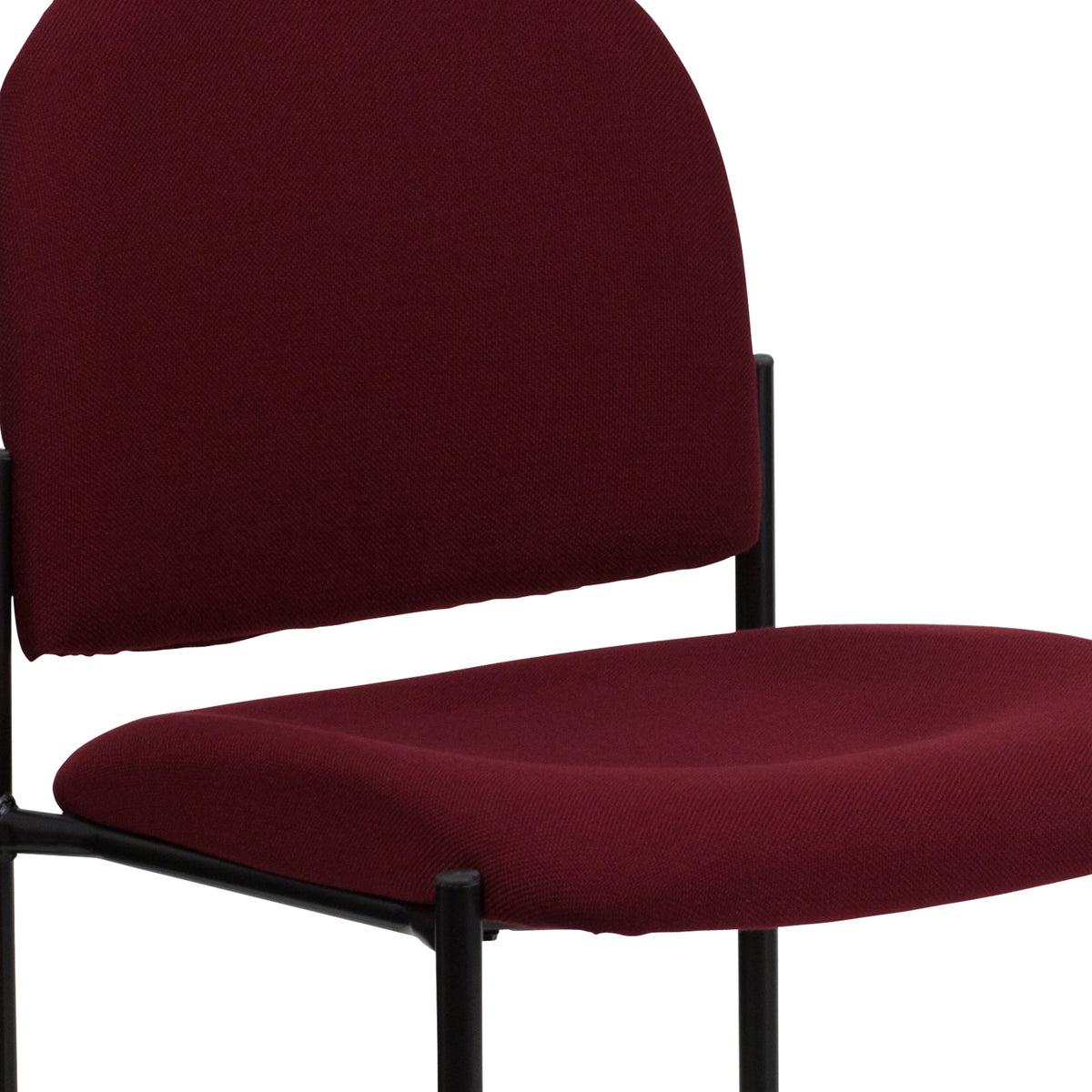 Burgundy Fabric |#| Comfort Burgundy Fabric Stackable Steel Side Reception Chair - Home Office