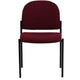 Burgundy Fabric |#| Comfort Burgundy Fabric Stackable Steel Side Reception Chair - Home Office