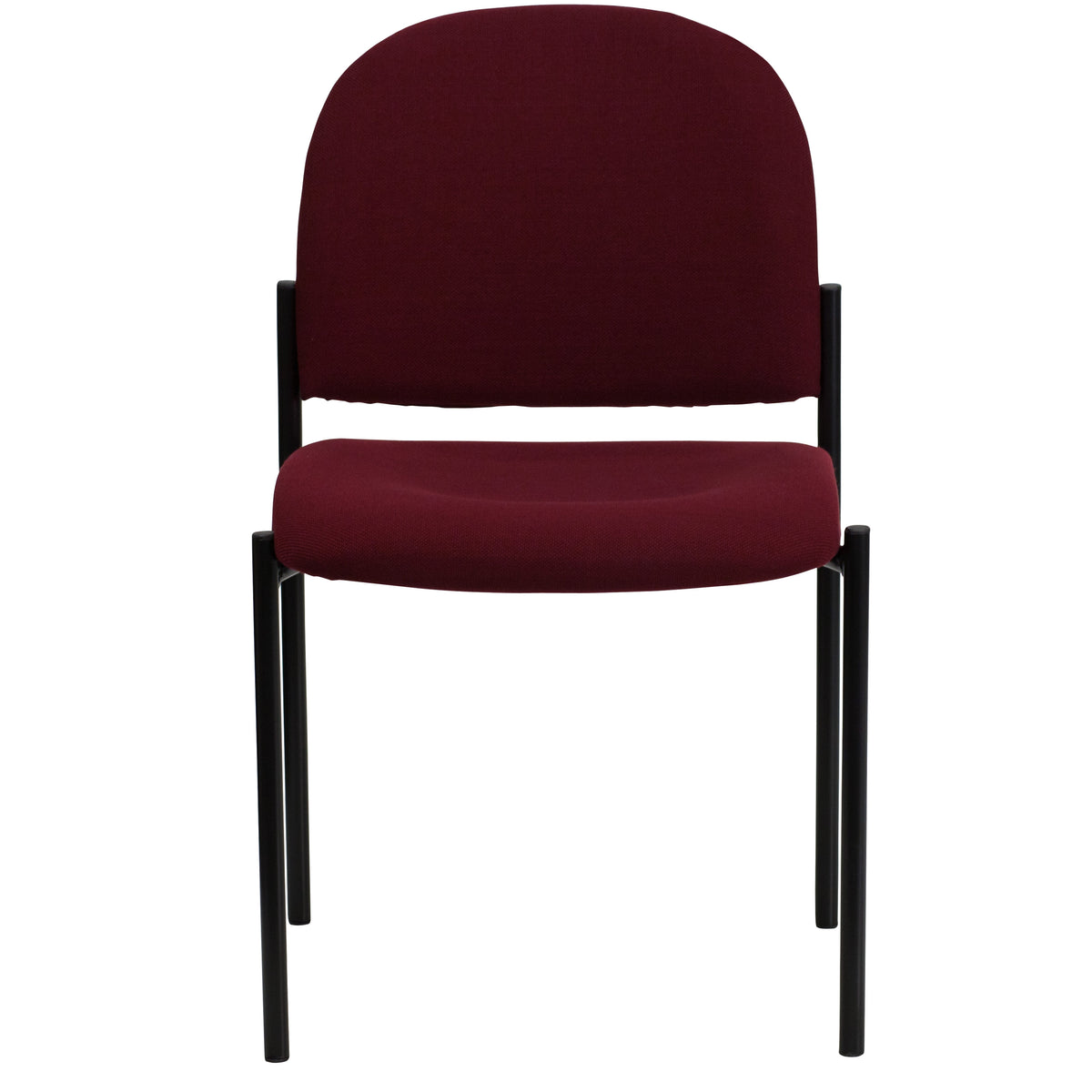 Burgundy Fabric |#| Comfort Burgundy Fabric Stackable Steel Side Reception Chair - Home Office