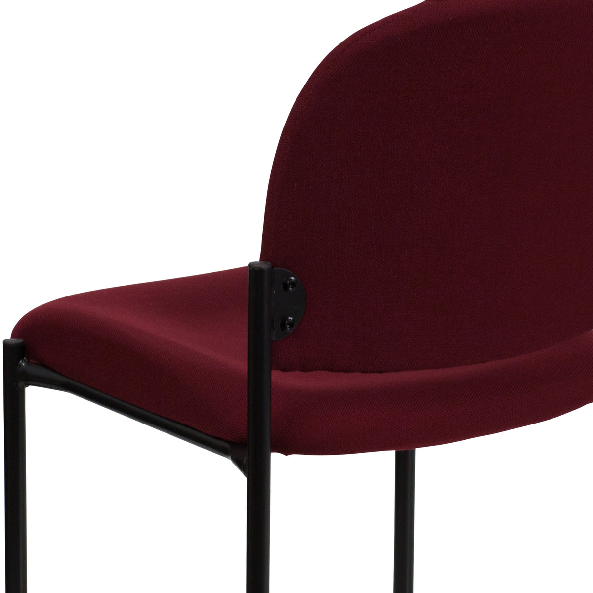 Burgundy Fabric |#| Comfort Burgundy Fabric Stackable Steel Side Reception Chair - Home Office