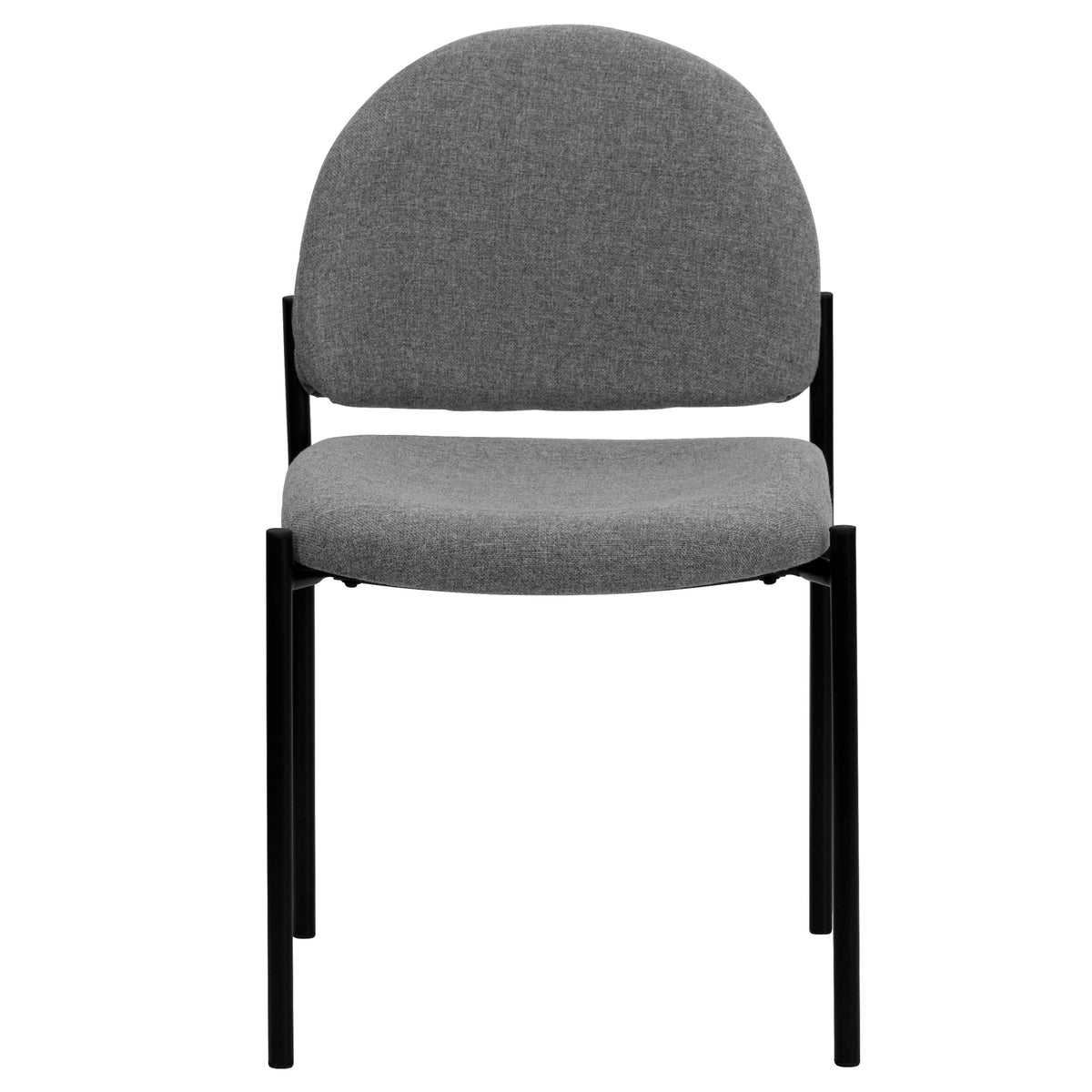 Gray Fabric |#| Comfort Gray Fabric Stackable Steel Side Reception Chair - Home Office