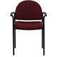 Burgundy Fabric |#| Comfort Burgundy Fabric Stackable Steel Side Reception Chair with Arms - Office