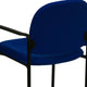 Navy Fabric |#| Comfort Navy Fabric Stackable Steel Side Reception Chair with Arms - Guest Chair