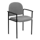 Gray Fabric |#| Comfort Gray Fabric Stackable Steel Side Reception Chair with Arms - Guest Chair