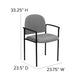 Gray Fabric |#| Comfort Gray Fabric Stackable Steel Side Reception Chair with Arms - Guest Chair