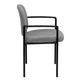 Gray Fabric |#| Comfort Gray Fabric Stackable Steel Side Reception Chair with Arms - Guest Chair