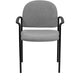 Gray Fabric |#| Comfort Gray Fabric Stackable Steel Side Reception Chair with Arms - Guest Chair