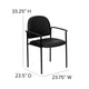 Black Vinyl |#| Comfort Black Vinyl Stackable Steel Side Reception Chair with Arms - Guest Chair