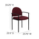 Burgundy Fabric |#| Comfort Burgundy Fabric Stackable Steel Side Reception Chair with Arms - Office