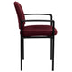 Burgundy Fabric |#| Comfort Burgundy Fabric Stackable Steel Side Reception Chair with Arms - Office