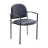 Navy Vinyl |#| Comfort Navy Vinyl Stackable Steel Side Reception Chair w/ Arms - Guest Chair