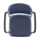 Navy Vinyl |#| Comfort Navy Vinyl Stackable Steel Side Reception Chair w/ Arms - Guest Chair