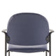 Navy Vinyl |#| Comfort Navy Vinyl Stackable Steel Side Reception Chair w/ Arms - Guest Chair