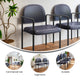 Navy Vinyl |#| Comfort Navy Vinyl Stackable Steel Side Reception Chair w/ Arms - Guest Chair