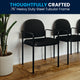 Black Vinyl |#| Comfort Black Vinyl Stackable Steel Side Reception Chair with Arms - Guest Chair