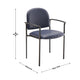Navy Vinyl |#| Comfort Navy Vinyl Stackable Steel Side Reception Chair w/ Arms - Guest Chair