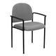 Gray Fabric |#| Comfort Gray Fabric Stackable Steel Side Reception Chair with Arms - Guest Chair