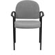 Gray Fabric |#| Comfort Gray Fabric Stackable Steel Side Reception Chair with Arms - Guest Chair