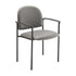 Gray Vinyl |#| Comfort Gray Vinyl Stackable Steel Side Reception Chair w/ Arms - Guest Chair