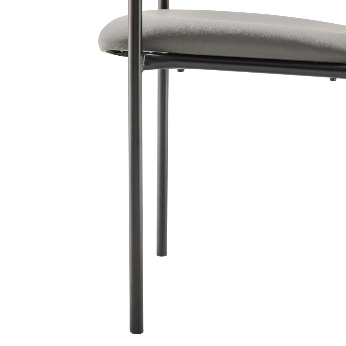 Gray Vinyl |#| Comfort Gray Vinyl Stackable Steel Side Reception Chair w/ Arms - Guest Chair