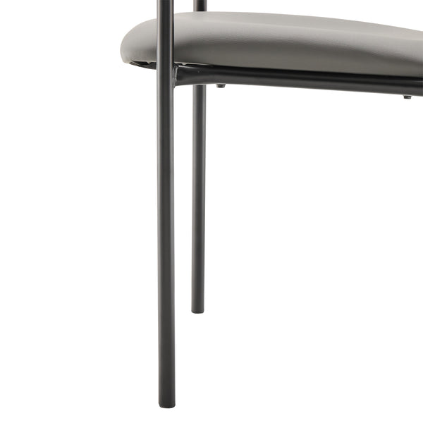 Gray Vinyl |#| Comfort Gray Vinyl Stackable Steel Side Reception Chair w/ Arms - Guest Chair