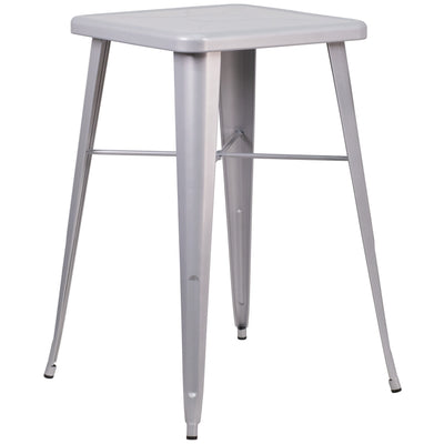 Commercial Grade 23.75" Square Metal Indoor-Outdoor Bar Height Table - View 1