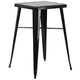 Black |#| 23.75inch Square Black Metal Indoor-Outdoor Bar Height Table - Event Furniture