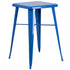 Commercial Grade 23.75" Square Metal Indoor-Outdoor Bar Height Table