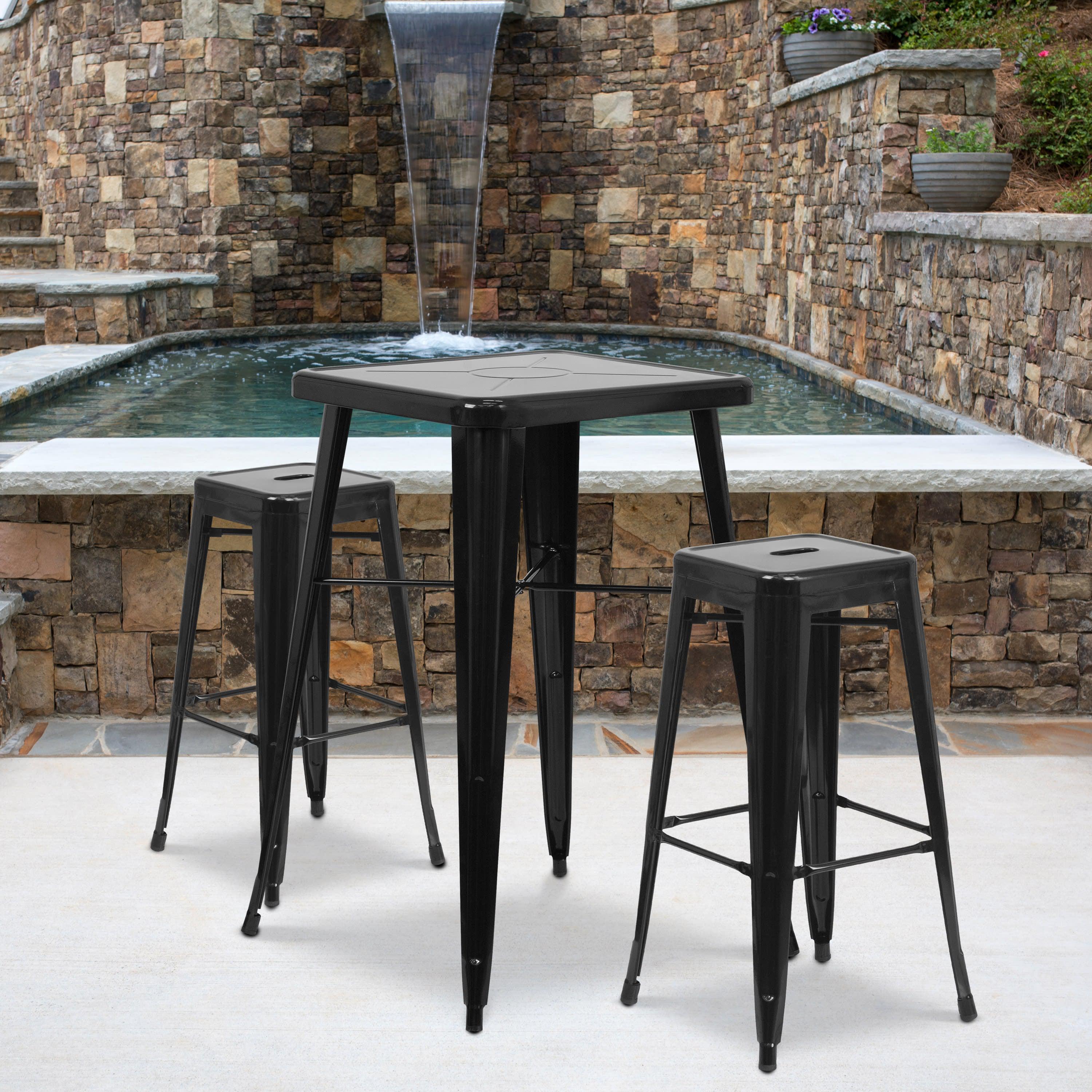 Bar table store with bench seat