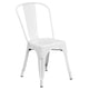 White |#| 23.75inch Square White Metal Indoor-Outdoor Table Set with 2 Stack Chairs