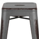 Silver Gray |#| 24inchH Backless Distressed Silver Gray Metal Indoor-Outdoor Counter Dining Stool