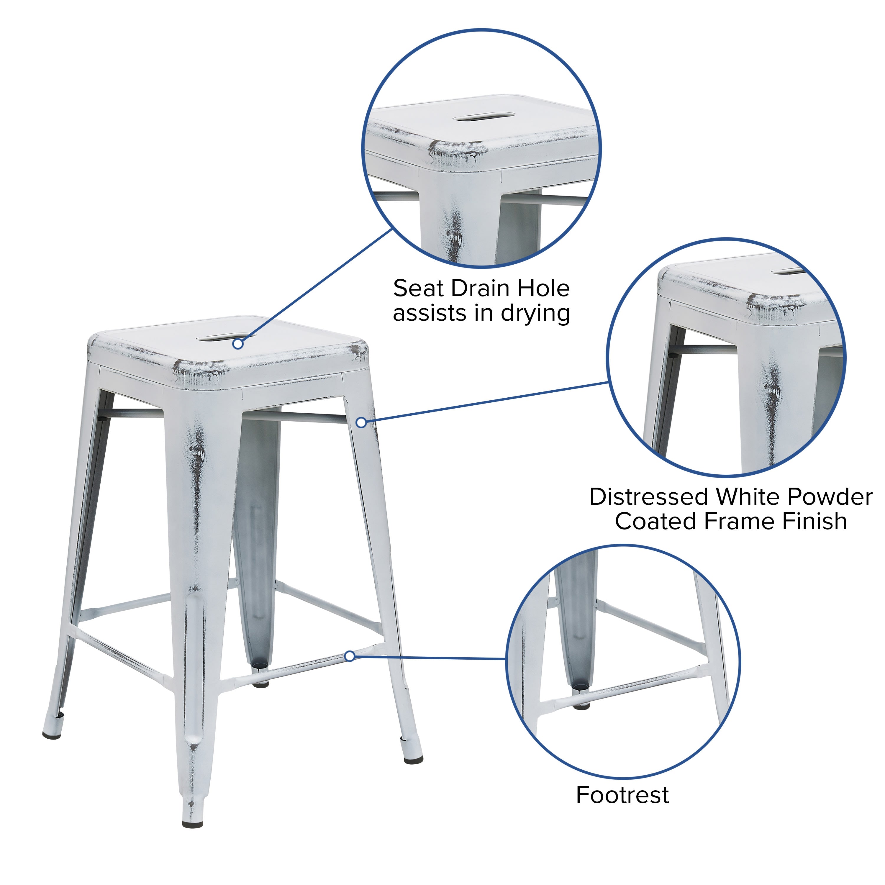 24 Distressed Metal Stool ET BT3503 24 BizChair