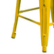 Yellow |#| 24inch High Backless Distressed Yellow Metal Indoor-Outdoor Counter Height Stool