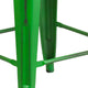 Green |#| 24inch High Backless Distressed Green Metal Indoor-Outdoor Counter Height Stool