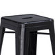 Black |#| 24inch High Backless Distressed Black Metal Indoor-Outdoor Counter Height Stool