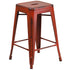 Commercial Grade 24" High Backless Distressed Metal Indoor-Outdoor Counter Height Stool