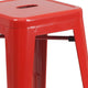 Red |#| Commercial Grade 24inchH Backless Red Metal Indoor-Outdoor Counter Height Stool