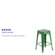 Green |#| Commercial Grade 24inchH Backless Green Metal Indoor-Outdoor Counter Height Stool