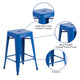 Blue |#| Commercial Grade 24inchH Backless Blue Metal Indoor-Outdoor Counter Height Stool